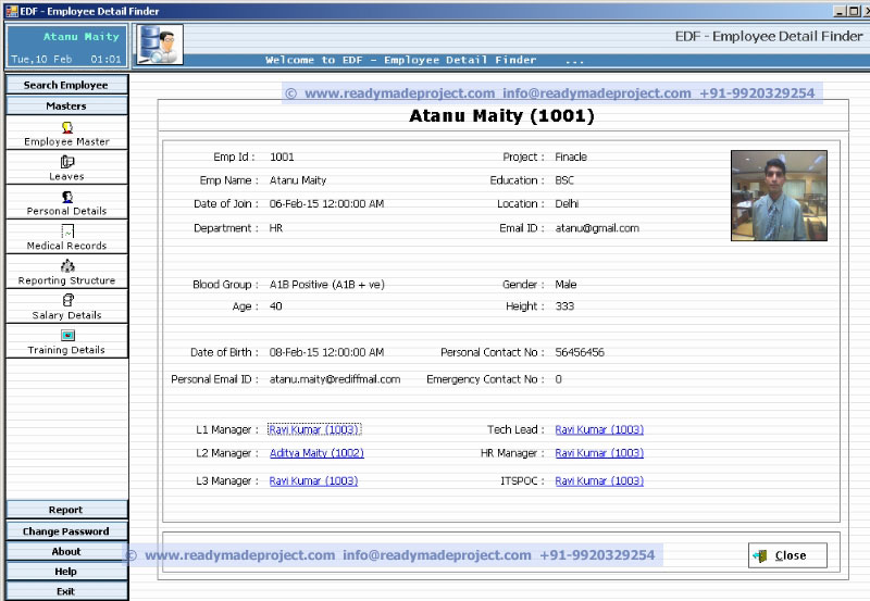 EDF - Employee Details Finder - VB.Net + SQL Server