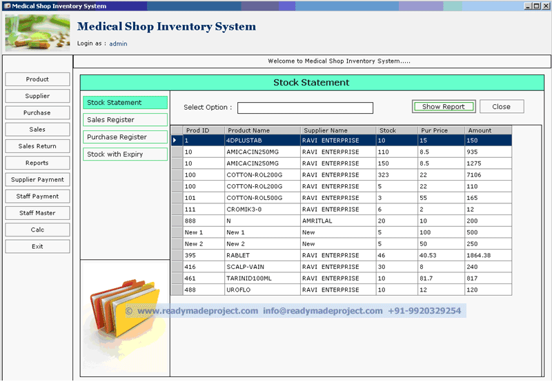 Inventory and Billing System for Medical Store - VB.NET, Oracle